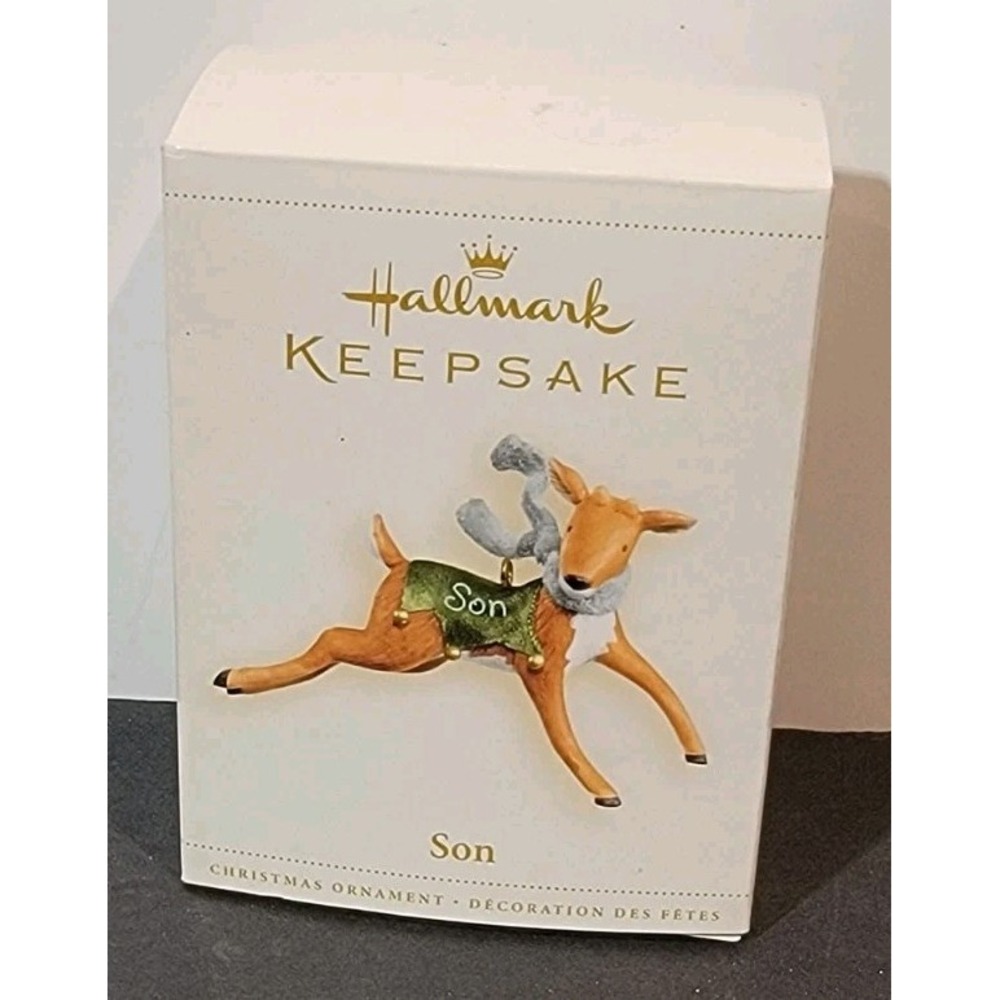 Vintage 2006 Hallmark Reindeer Ornament‎ "Son" Collector's W/Box